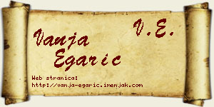 Vanja Egarić vizit kartica